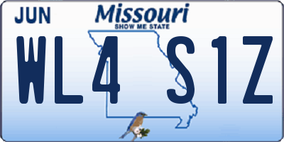 MO license plate WL4S1Z