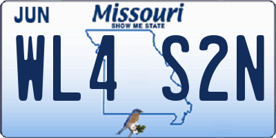 MO license plate WL4S2N