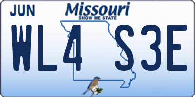 MO license plate WL4S3E