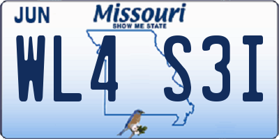 MO license plate WL4S3I