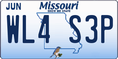 MO license plate WL4S3P