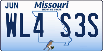 MO license plate WL4S3S