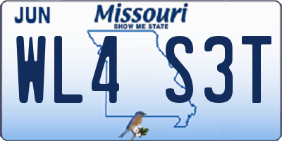MO license plate WL4S3T