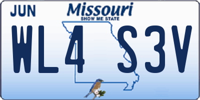 MO license plate WL4S3V