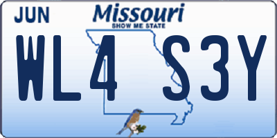 MO license plate WL4S3Y