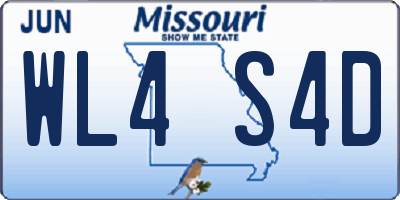 MO license plate WL4S4D