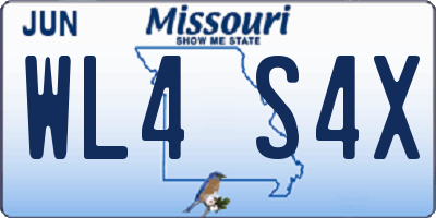 MO license plate WL4S4X