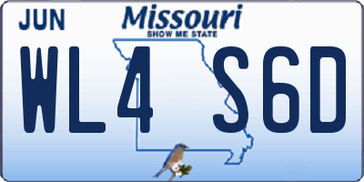 MO license plate WL4S6D