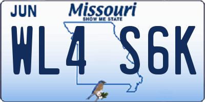 MO license plate WL4S6K