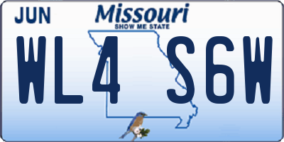 MO license plate WL4S6W