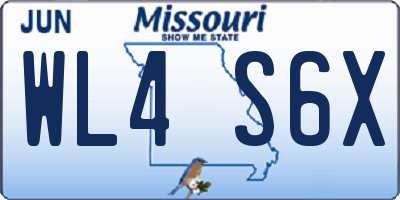MO license plate WL4S6X