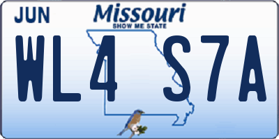 MO license plate WL4S7A