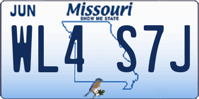 MO license plate WL4S7J
