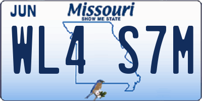 MO license plate WL4S7M