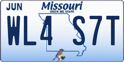MO license plate WL4S7T