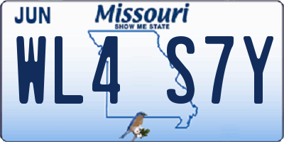 MO license plate WL4S7Y