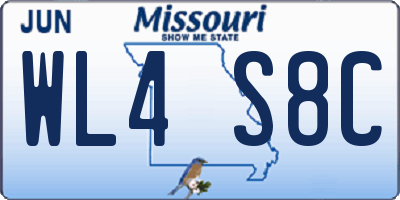 MO license plate WL4S8C