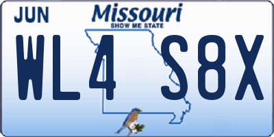 MO license plate WL4S8X