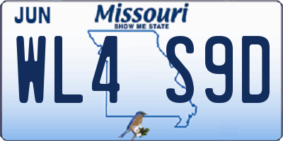MO license plate WL4S9D
