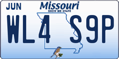MO license plate WL4S9P