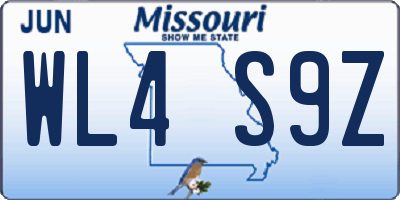 MO license plate WL4S9Z