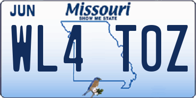 MO license plate WL4T0Z