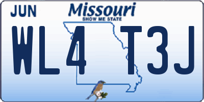 MO license plate WL4T3J
