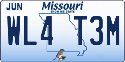 MO license plate WL4T3M
