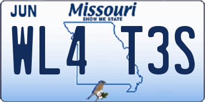 MO license plate WL4T3S