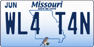MO license plate WL4T4N
