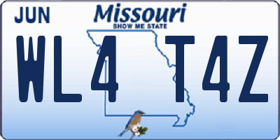 MO license plate WL4T4Z