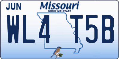 MO license plate WL4T5B