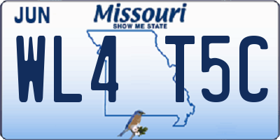 MO license plate WL4T5C