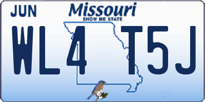 MO license plate WL4T5J