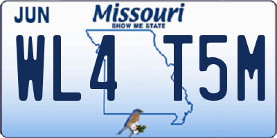 MO license plate WL4T5M