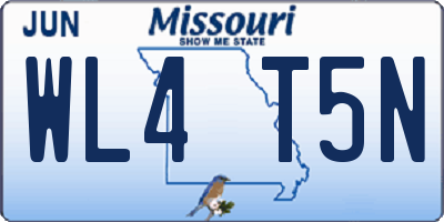 MO license plate WL4T5N