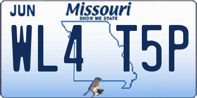 MO license plate WL4T5P