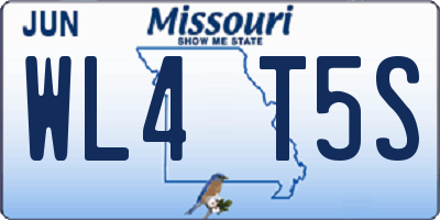MO license plate WL4T5S