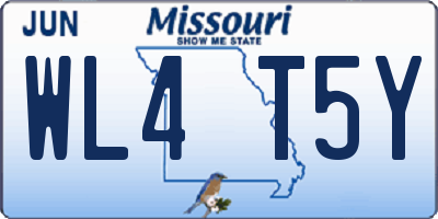 MO license plate WL4T5Y
