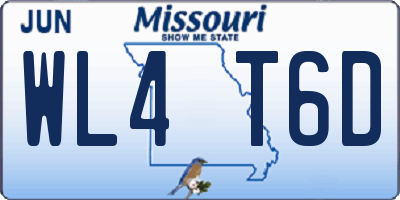 MO license plate WL4T6D