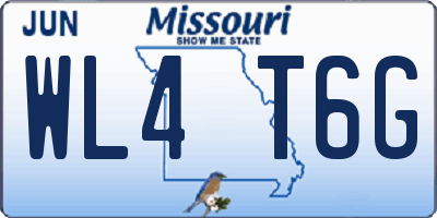 MO license plate WL4T6G