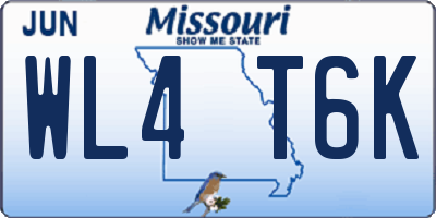 MO license plate WL4T6K