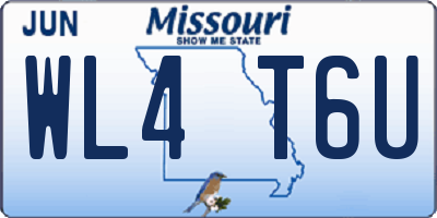 MO license plate WL4T6U