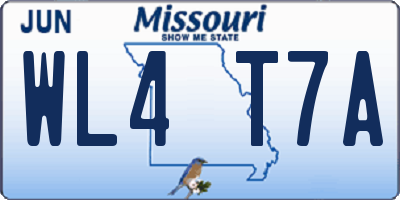 MO license plate WL4T7A