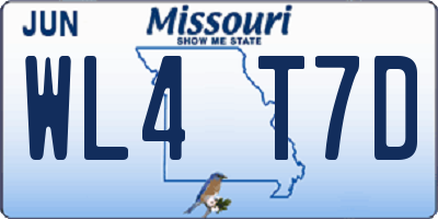 MO license plate WL4T7D