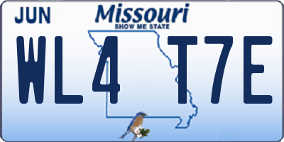 MO license plate WL4T7E