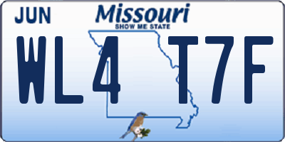 MO license plate WL4T7F