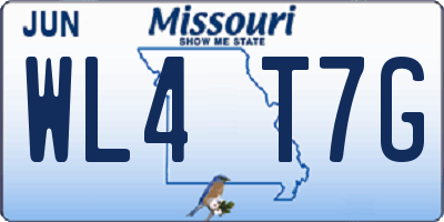 MO license plate WL4T7G