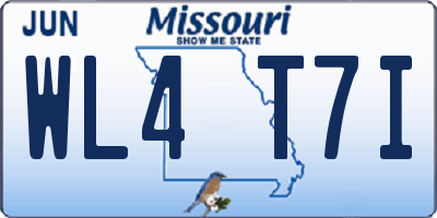 MO license plate WL4T7I