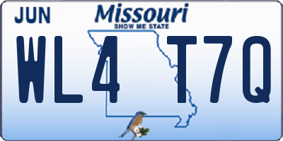 MO license plate WL4T7Q